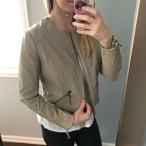 Bagatelle - cream faux leather jacket